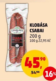 Čabajská klobása Csabai Csabahús