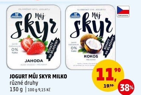 Dezert zakysaný ochucený Můj Skyr 0% Milko