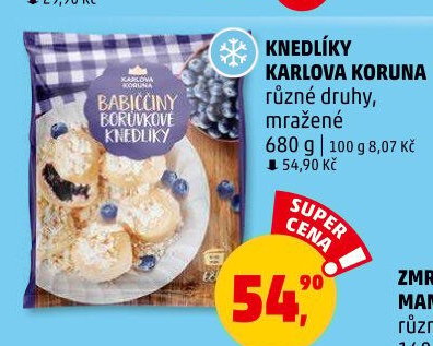 Knedlíky mražené Karlova Koruna