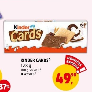 Sušenka s náplní Cards Kinder