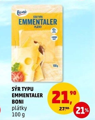 Sýr ementálského typu Boni