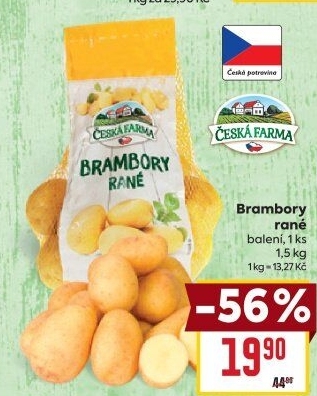 Brambory konzumní rané Česká farma