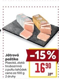 Paštika játrová písecká Maso uzeniny Písek