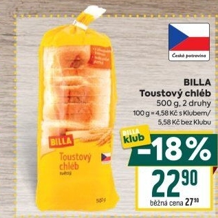 Toustový chléb Billa