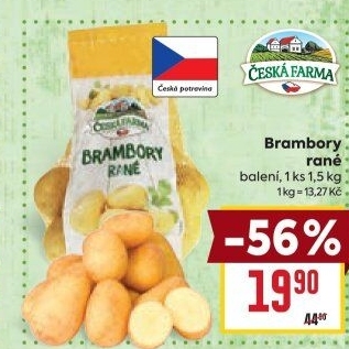 Brambory konzumní rané Česká farma