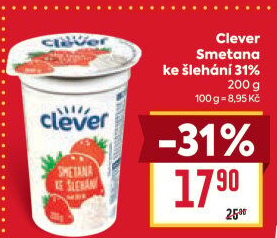 Smetana ke šlehání 31% Clever