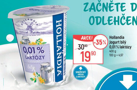 Bílý jogurt bez laktózy Hollandia
