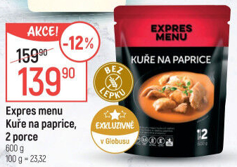 Kuře na paprice bez lepku Expres Menu