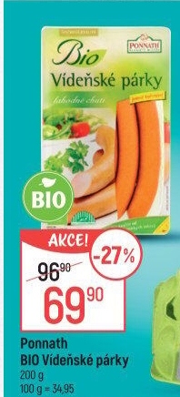 Párky vídeňské bio Ponnath