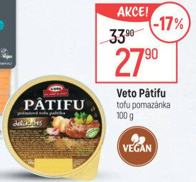 Paštika rostlinná tofu Patifu Veto