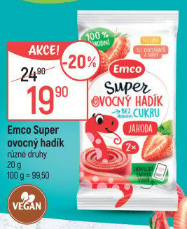 Super želé ovocný hadík Emco