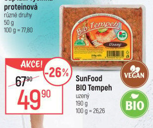 Tempeh uzený bio Sunfood