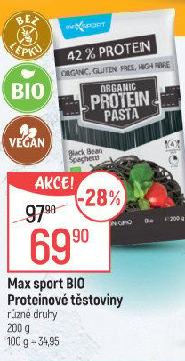 Těstoviny luštěninové bez lepku bio Maxsport