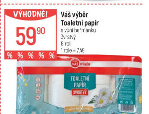 Toaletní papír 3vrstvý Váš Výběr