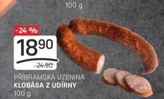 Klobása z udírny Příbramská uzenina