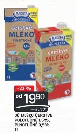 Mléko čerstvé Jihočeské Madeta