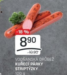 Párky kuřecí striptýzky Vodňanské kuře
