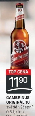 Pivo světlé výčepní Originál 10° Gambrinus
