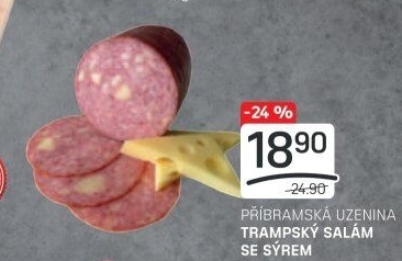 Salám trampský se sýrem Příbramská uzenina