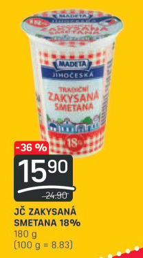 Smetana zakysaná Jihočeská Madeta 18%