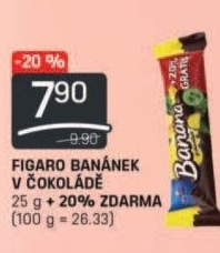 Tyčinka Banán v čokoládě Figaro