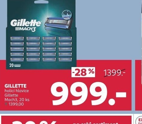 Náhradní hlavice pánské Mach 3 Gillette