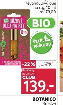 Olej na rty bio Purity Vision