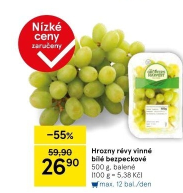 Hrozny bílé bezsemenné The Grower'