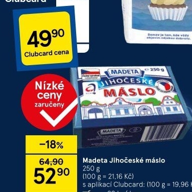 Máslo Jihočeské Madeta
