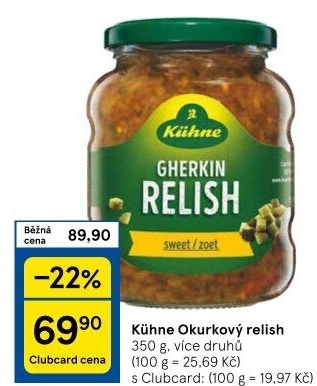 Okurkový relish Kühne