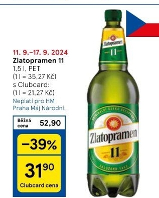 Pivo světlý ležák 11° Zlatopramen