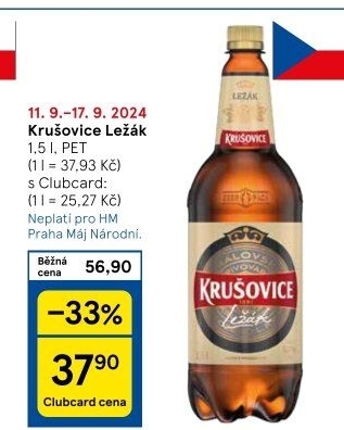 Pivo světlý ležák Královský 12° Krušovice