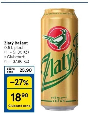 Pivo Zlatý Bažant
