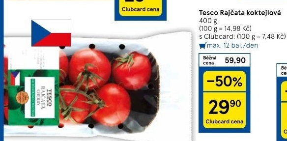 Rajčata koktejlová Tesco