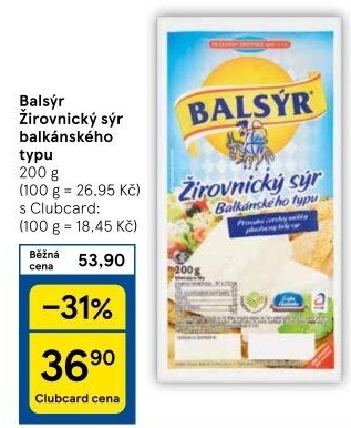 Sýr Balsýr Mlékárna Žirovnice