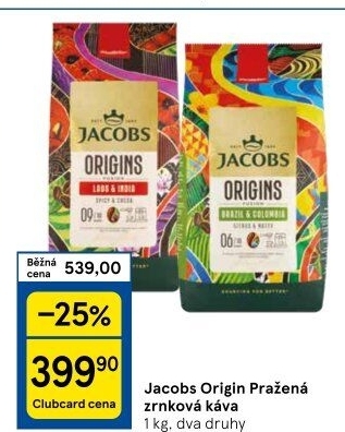 Zrnková káva Origins Jacobs