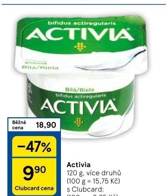 Bílý jogurt Activia Danone