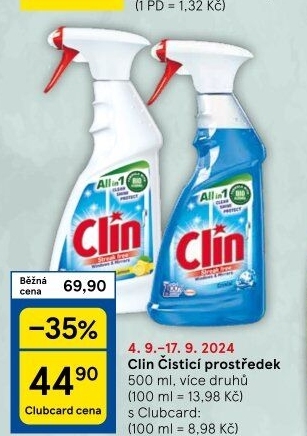 Čističe oken Clin