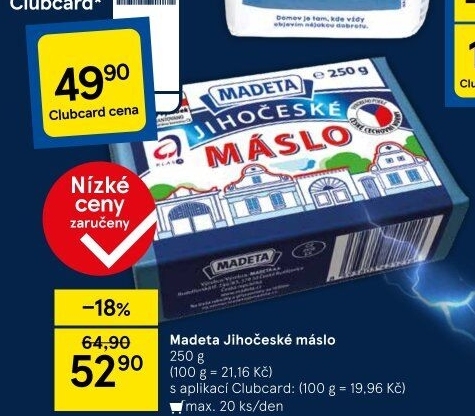 Máslo Jihočeské Madeta