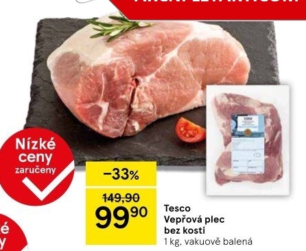 Vepřová plec bez kosti Tesco