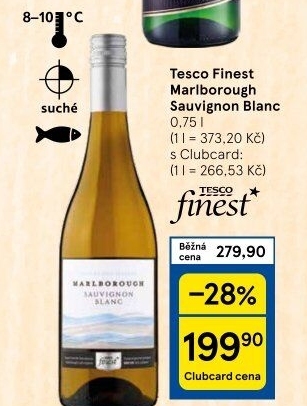 Víno Sauvignon Blanc Marlborough Tesco Finest