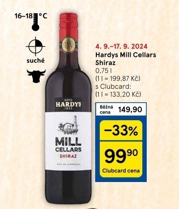 Víno Shiraz Mill Cellars Hardys
