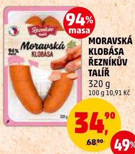 Moravská klobása Řezníkův talíř