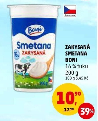 Smetana zakysaná Boni 16%