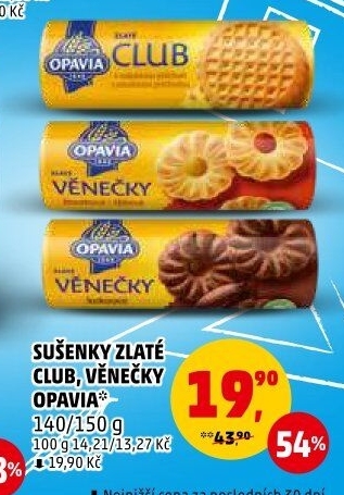 Sušenky Zlaté Club Opavia