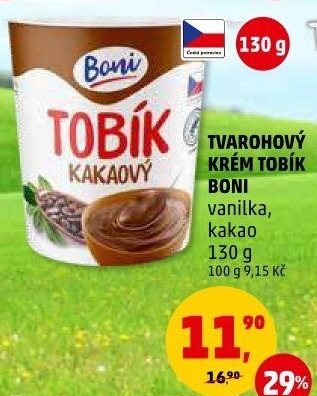 Tvarohový krém Tobík Boni