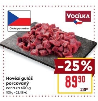 Hovězí maso na guláš Vocílka