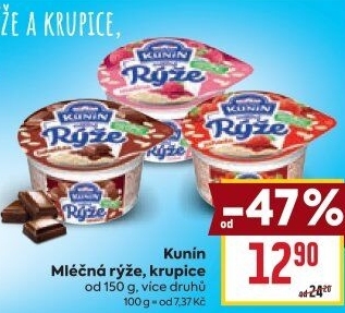 Mléčná rýže Mlékárna Kunín