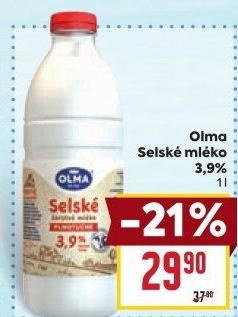 Mléko čerstvé selské Olma - 3,9% plnotučné