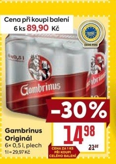 Pivo světlé výčepní Originál 10° Gambrinus